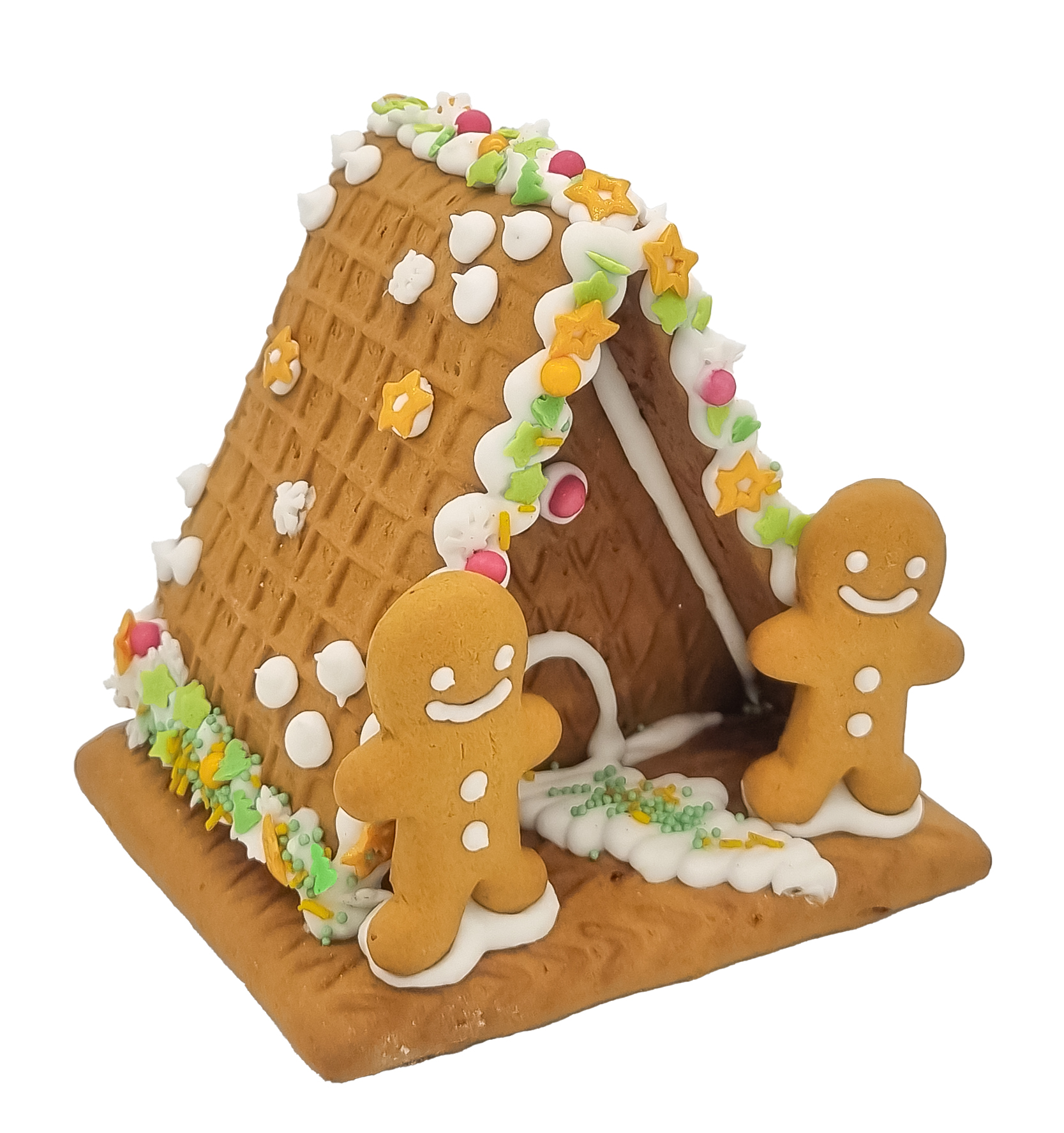 DIY-Lebkuchenhaus aufgebaut